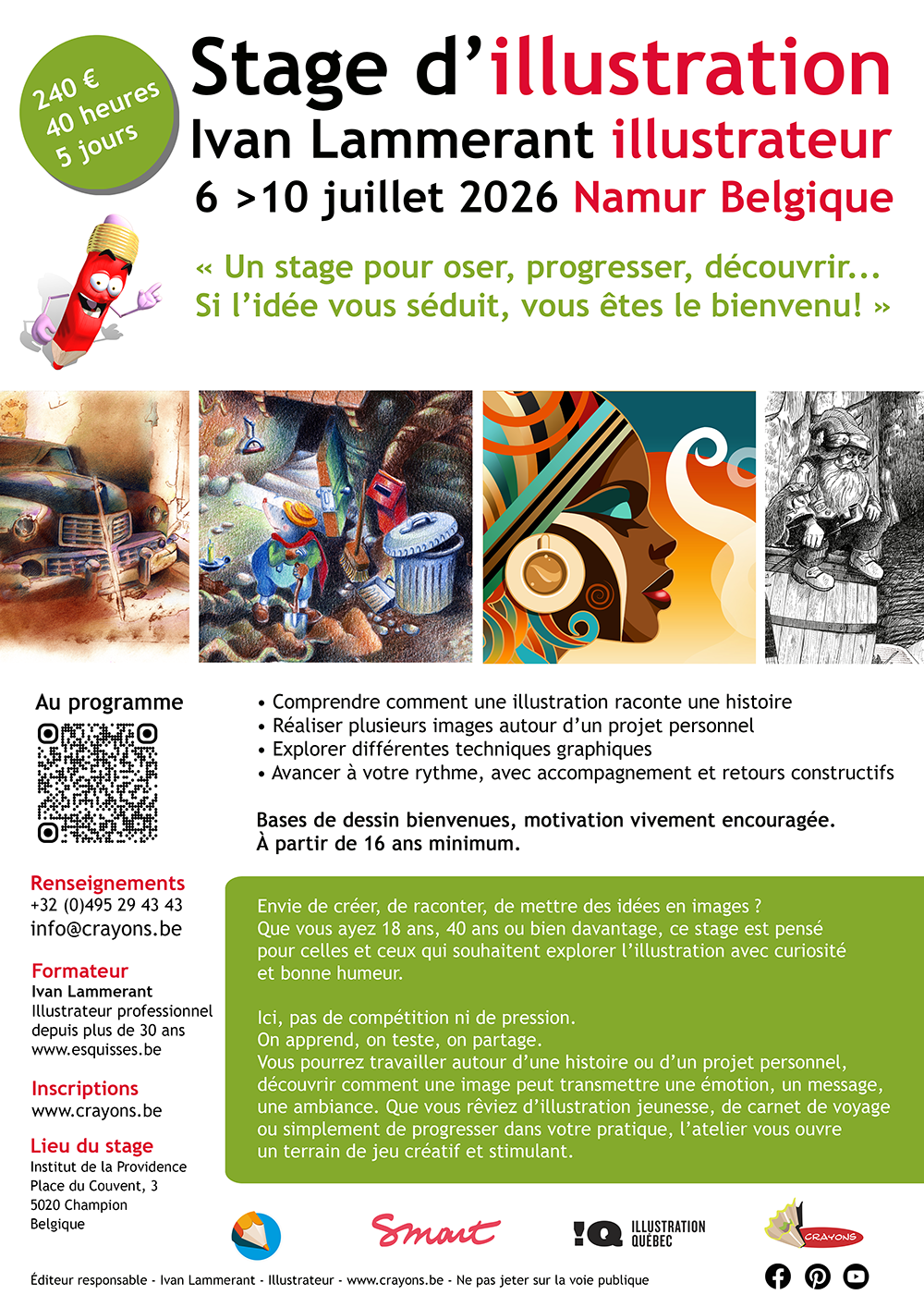 stage d'illustration narrative à Namur Belgique